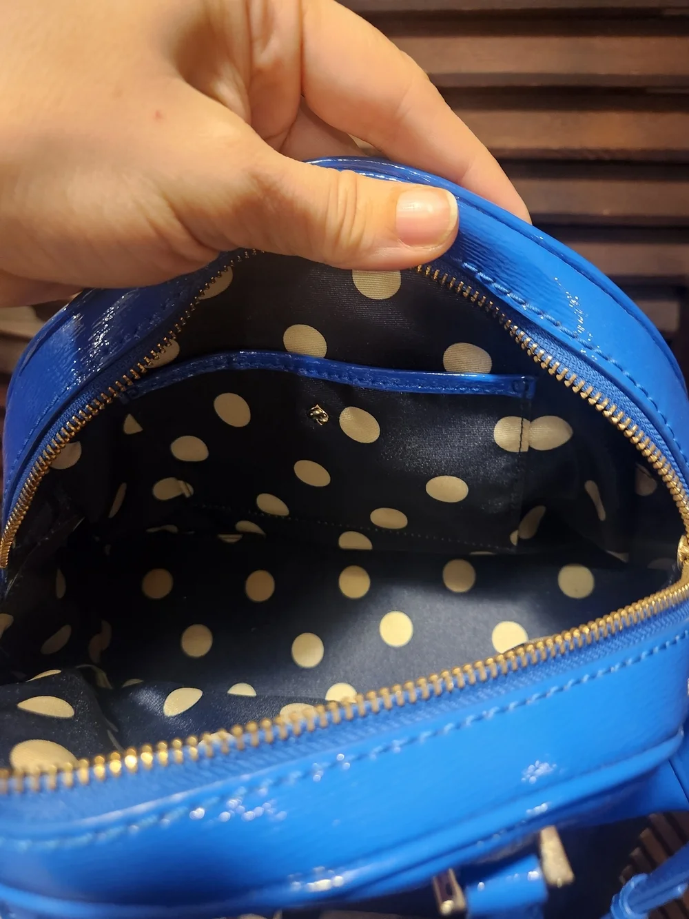 Kate Spade Blue Dome Satchel with Crossbody Strap
